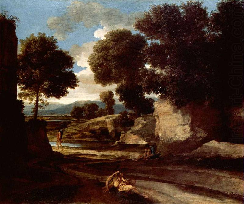 Landscape with Travellers Resting, Nicolas Poussin